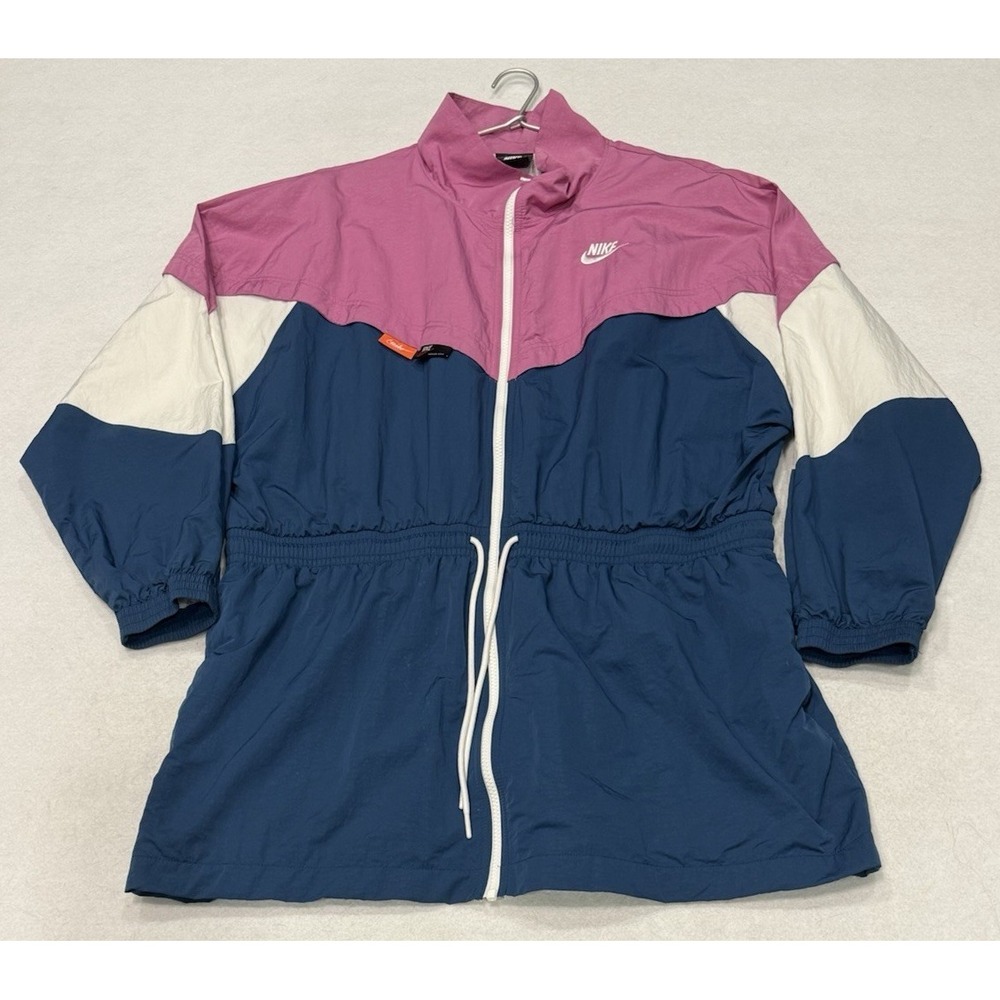 Nike women's Icon Clash track/wind breaker jacket pink blue white size L